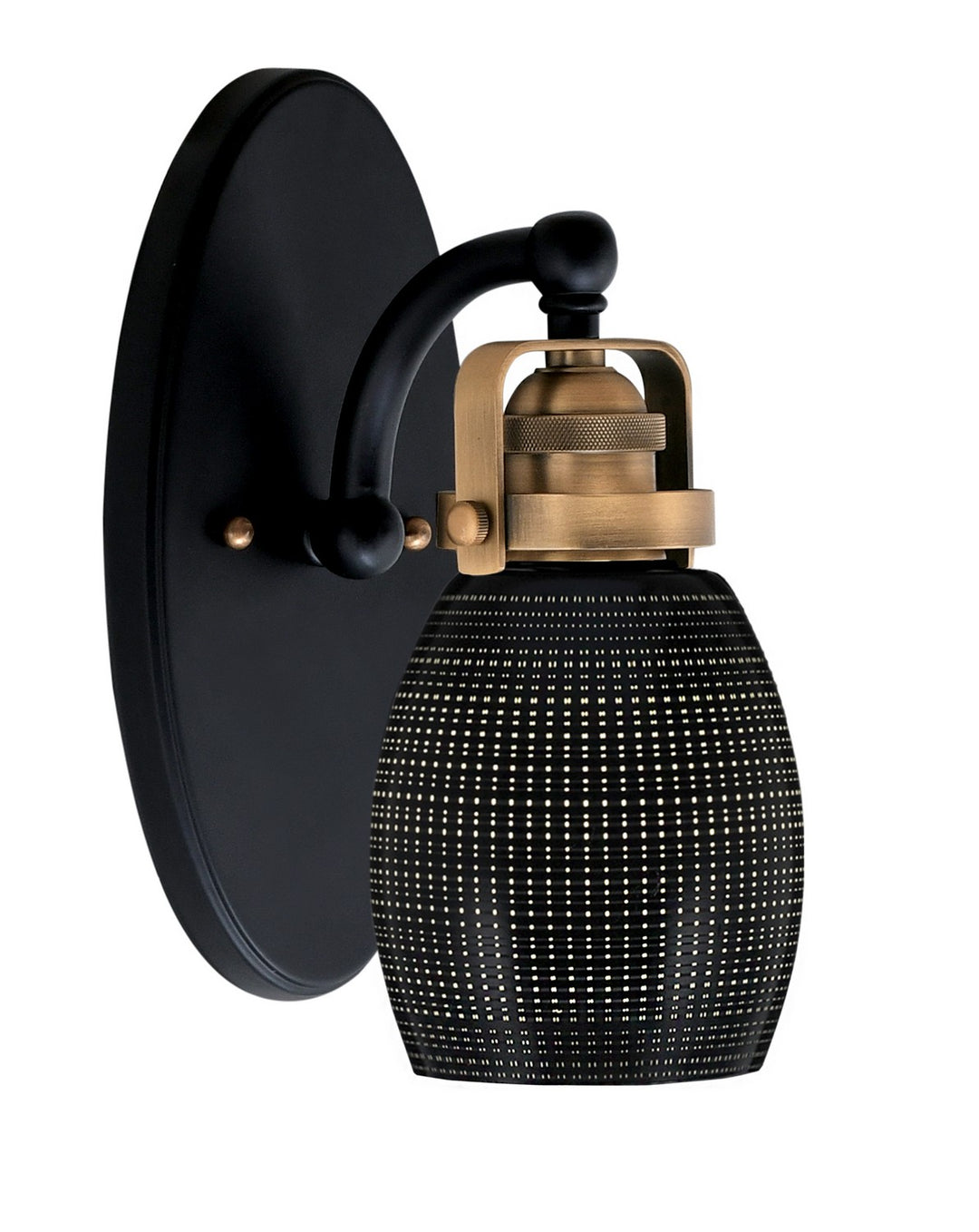 Toltec Easton 1931-MBBR-4029 Wall Sconce Light - Matte Black & Brass