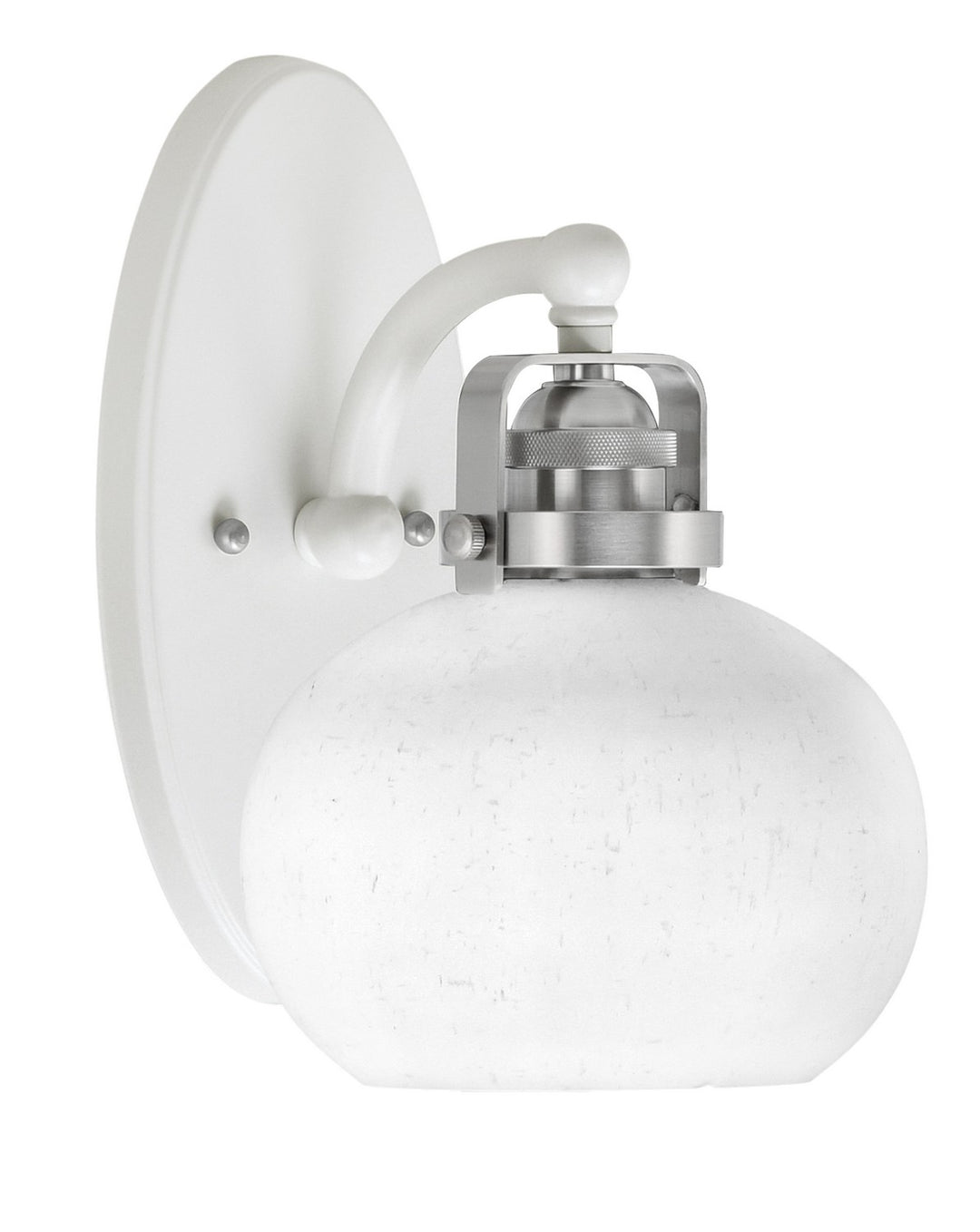 Toltec Easton 1931-WHBN-212 Wall Sconce Light - White & Brushed Nickel