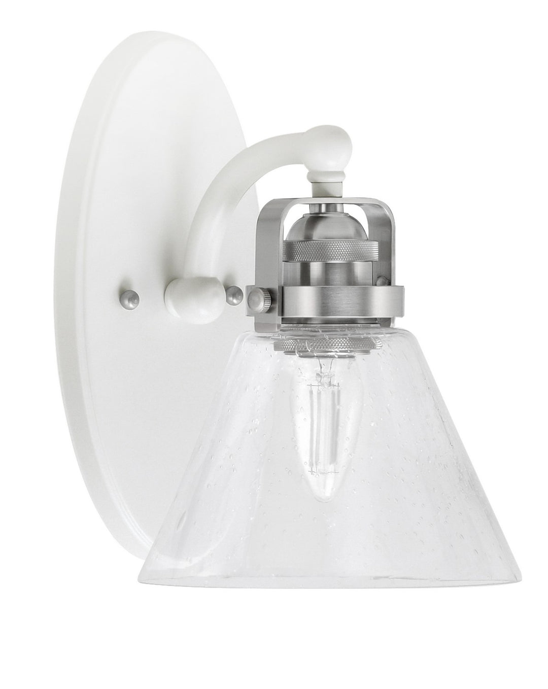 Toltec Easton 1931-WHBN-302 Wall Sconce Light - White & Brushed Nickel