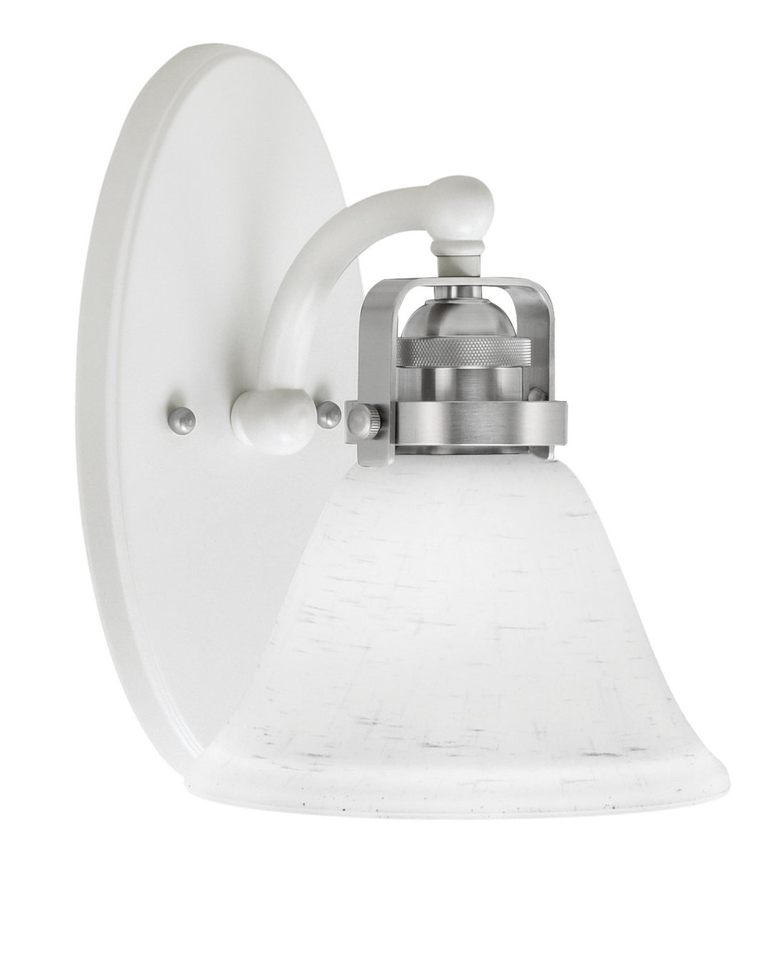 Toltec Easton 1931-WHBN-311 Wall Sconce Light - White & Brushed Nickel