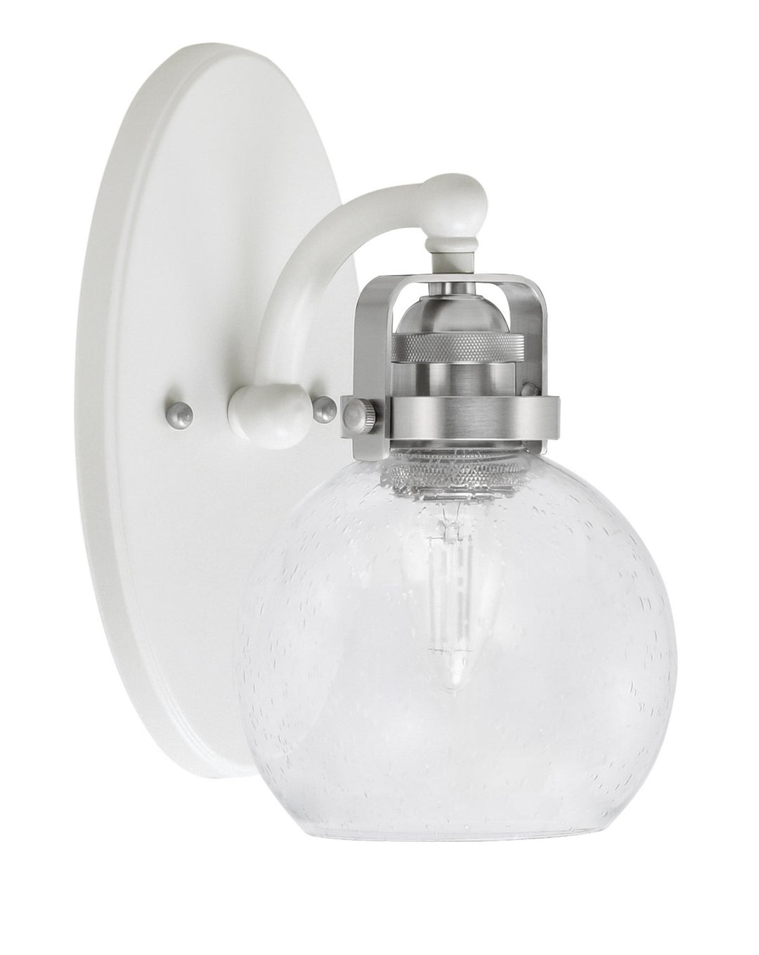 Toltec Easton 1931-WHBN-4100 Wall Sconce Light - White & Brushed Nickel
