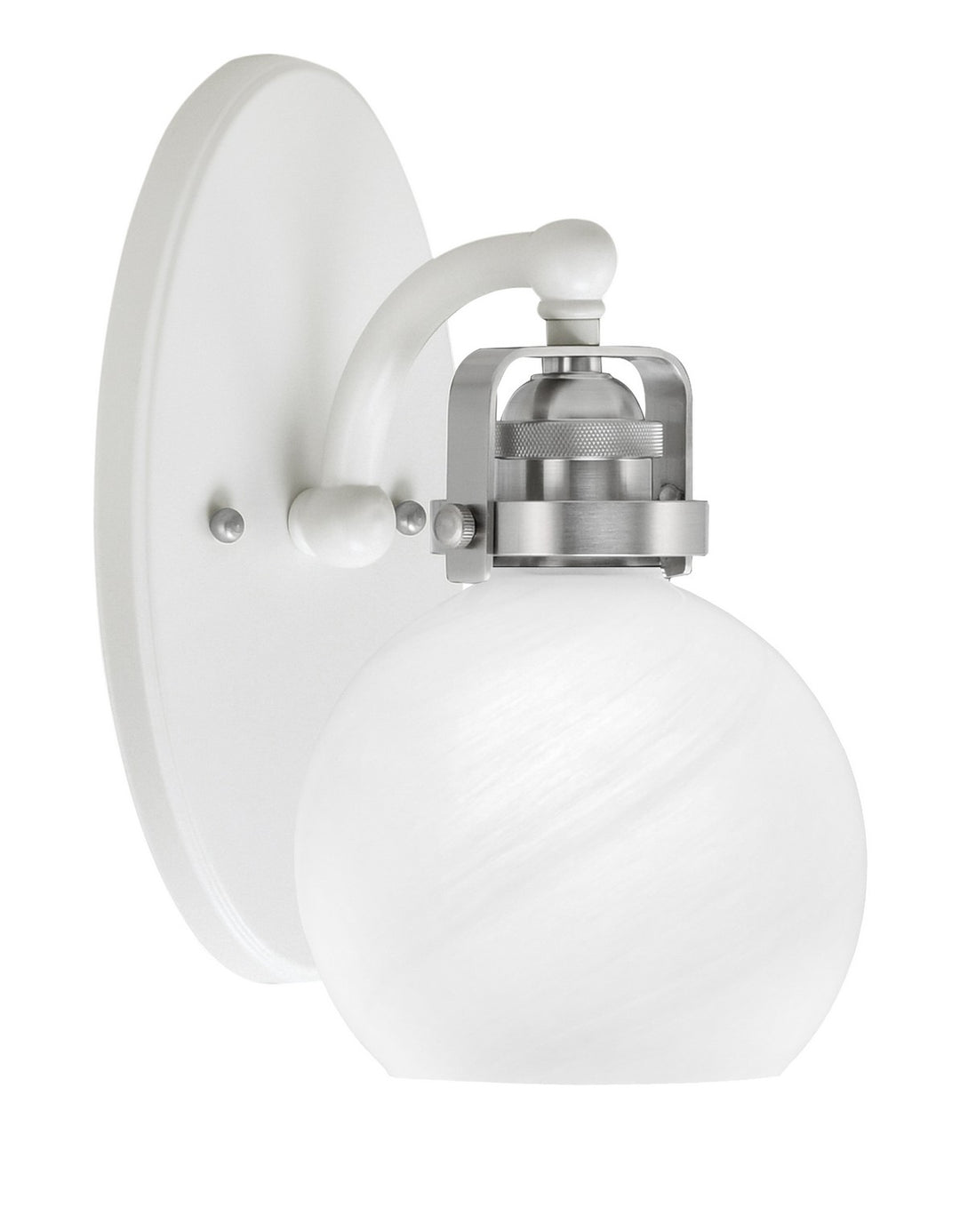 Toltec Easton 1931-WHBN-4101 Wall Sconce Light - White & Brushed Nickel