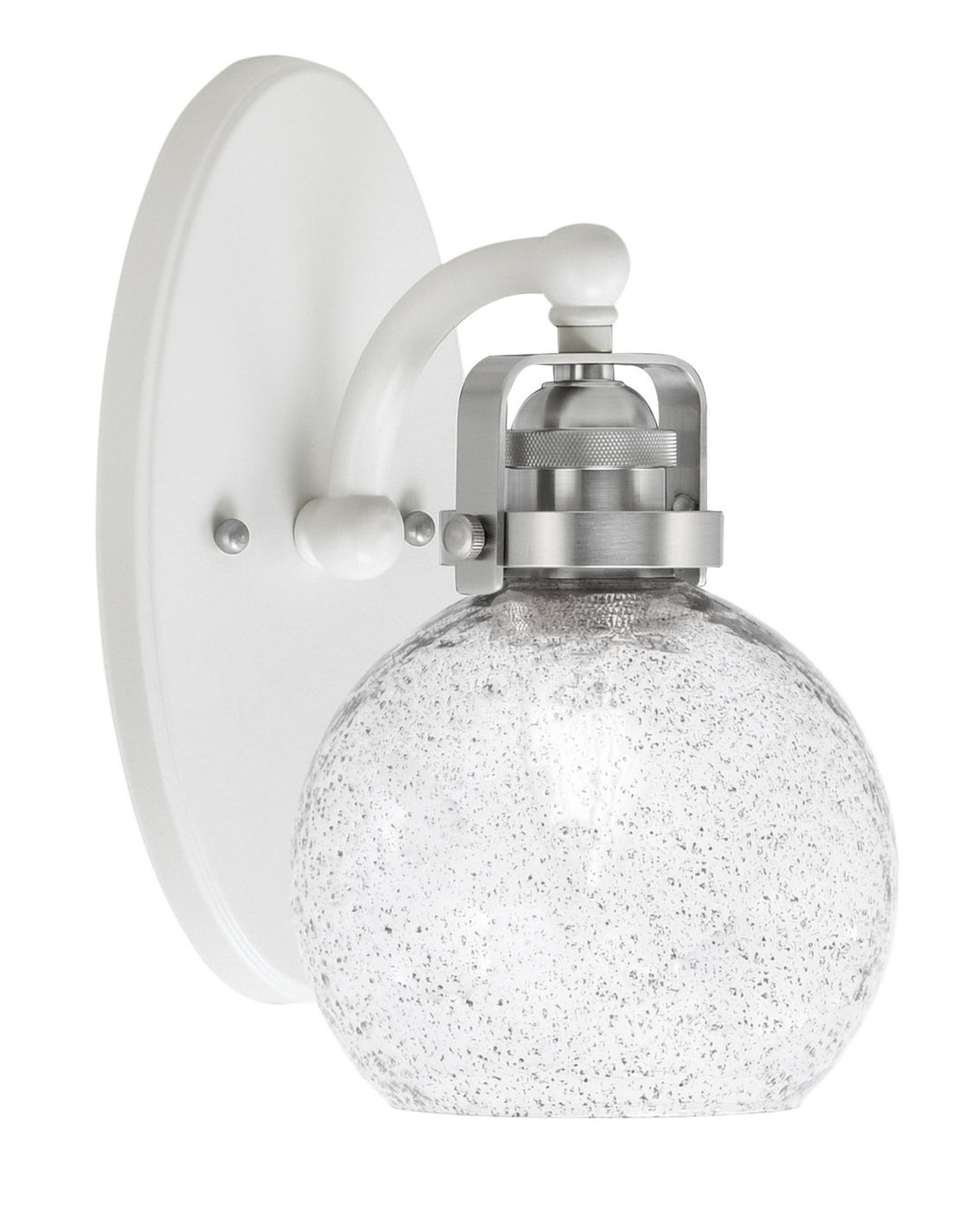 Toltec Easton 1931-WHBN-4102 Wall Sconce Light - White & Brushed Nickel