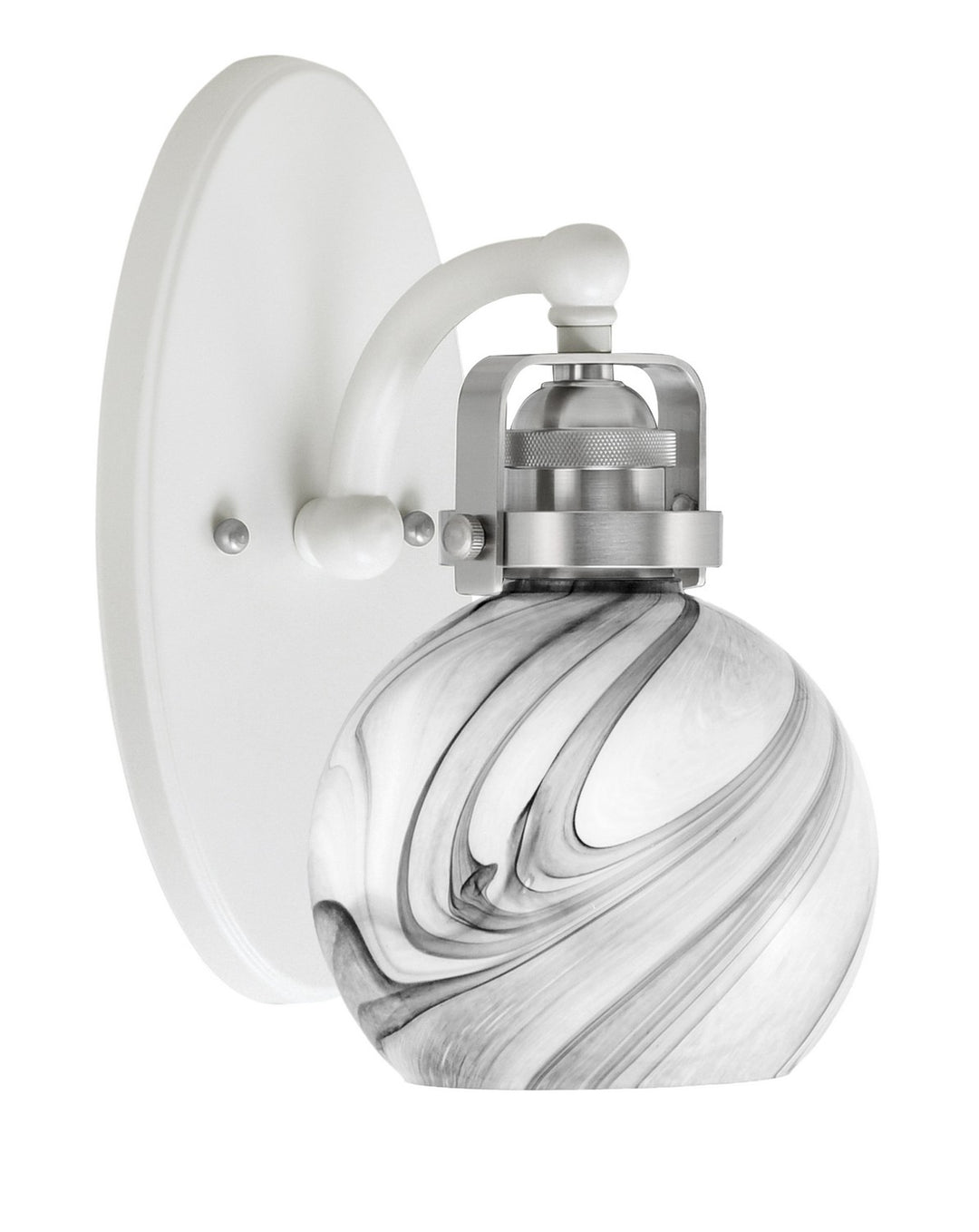 Toltec Easton 1931-WHBN-4109 Wall Sconce Light - White & Brushed Nickel
