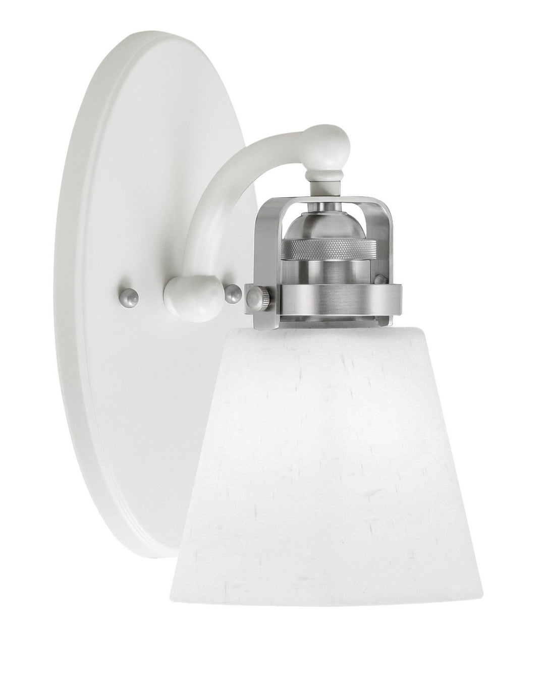 Toltec Easton 1931-WHBN-460 Wall Sconce Light - White & Brushed Nickel