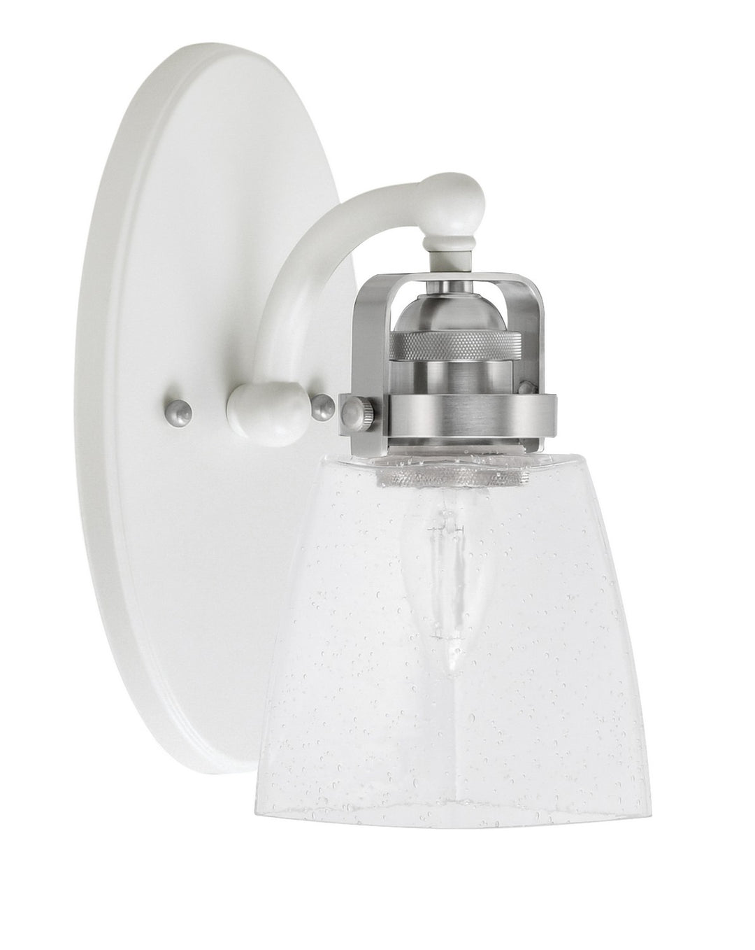 Toltec Easton 1931-WHBN-461 Wall Sconce Light - White & Brushed Nickel