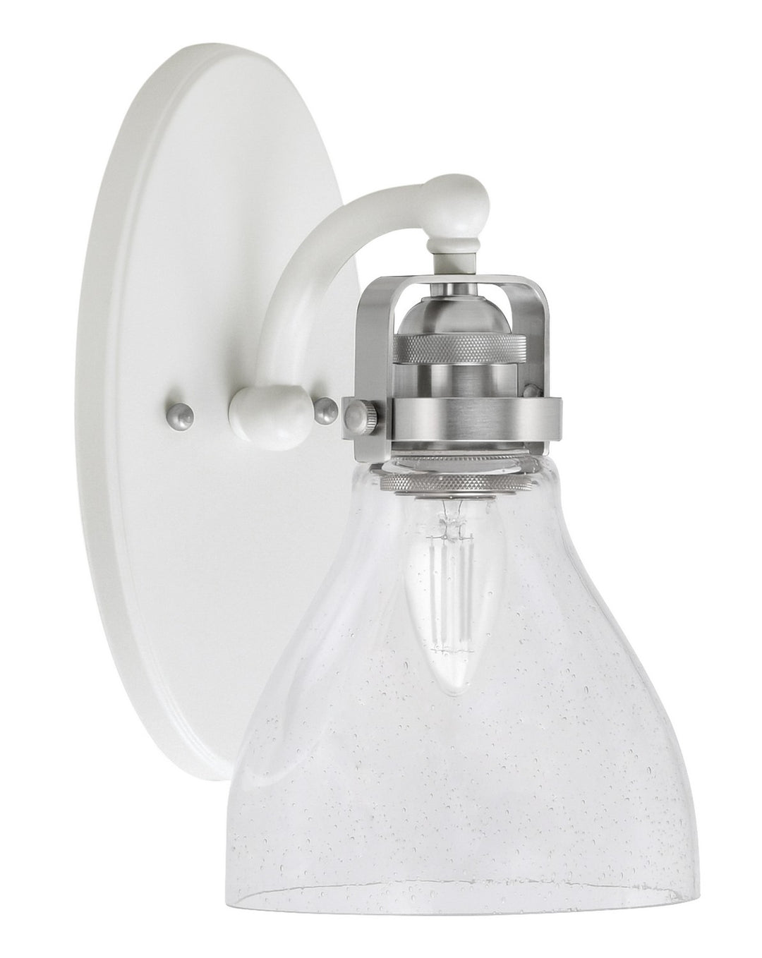 Toltec Easton 1931-WHBN-4760 Wall Sconce Light - White & Brushed Nickel