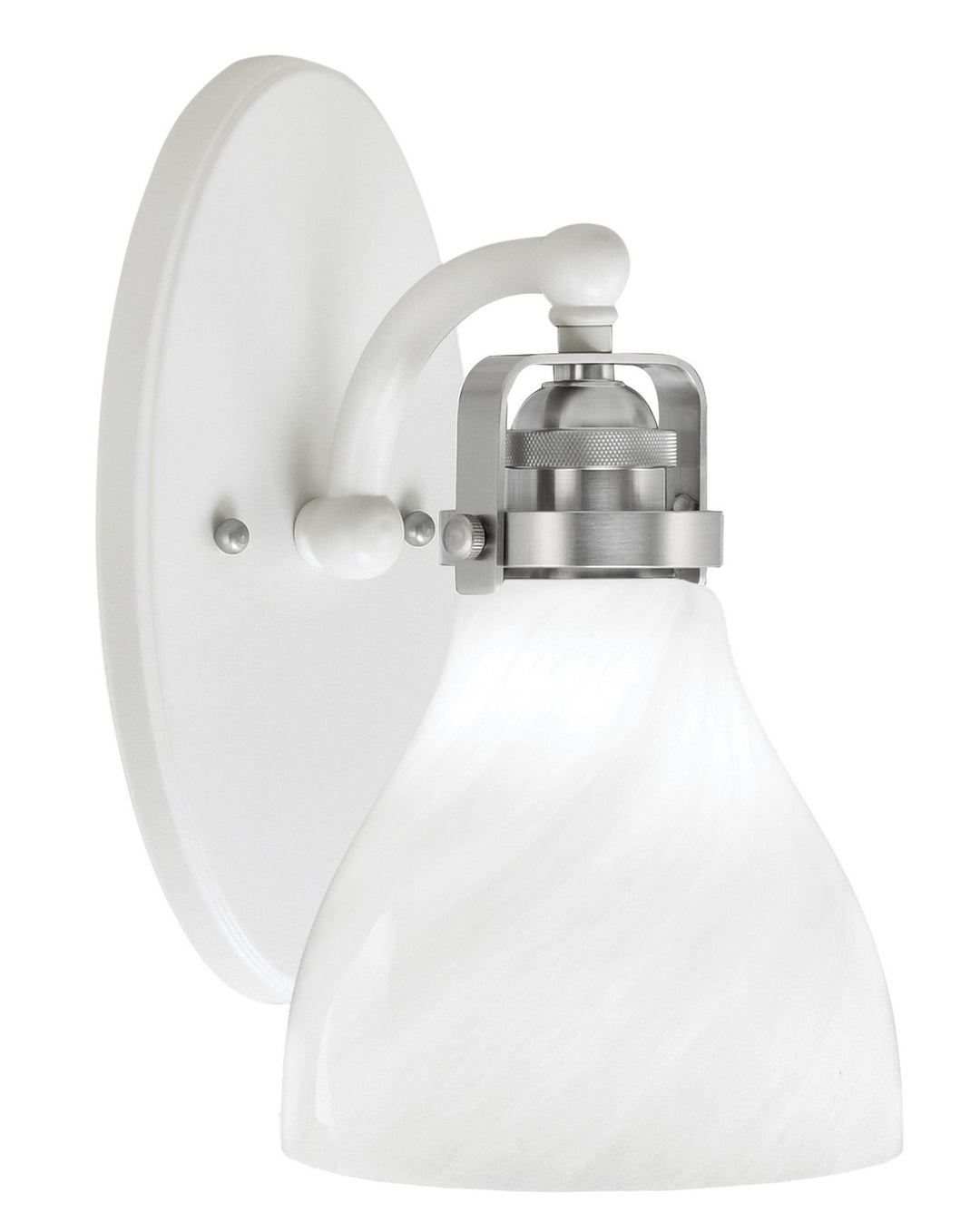 Toltec Easton 1931-WHBN-4761 Wall Sconce Light - White & Brushed Nickel
