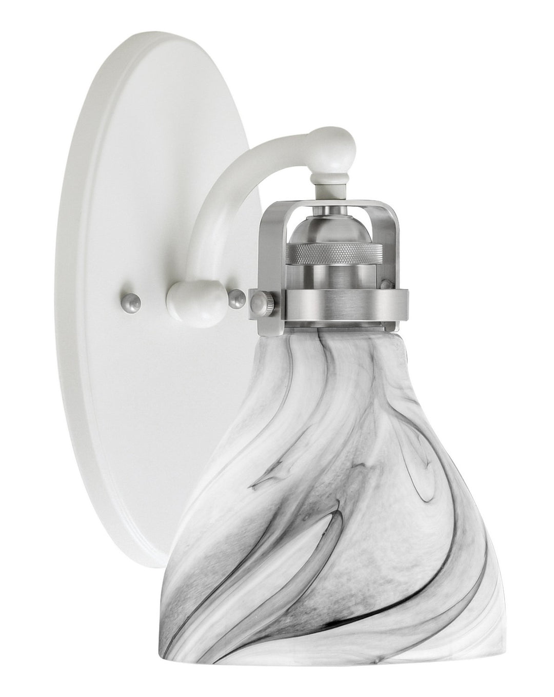 Toltec Easton 1931-WHBN-4769 Wall Sconce Light - White & Brushed Nickel
