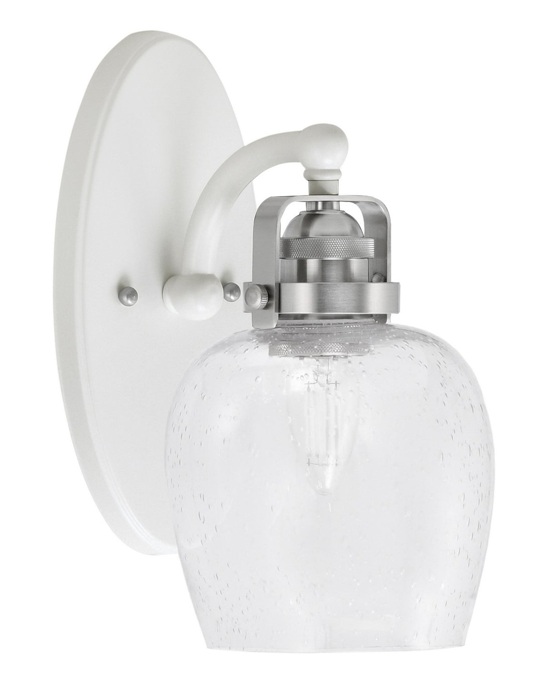 Toltec Easton 1931-WHBN-4810 Wall Sconce Light - White & Brushed Nickel