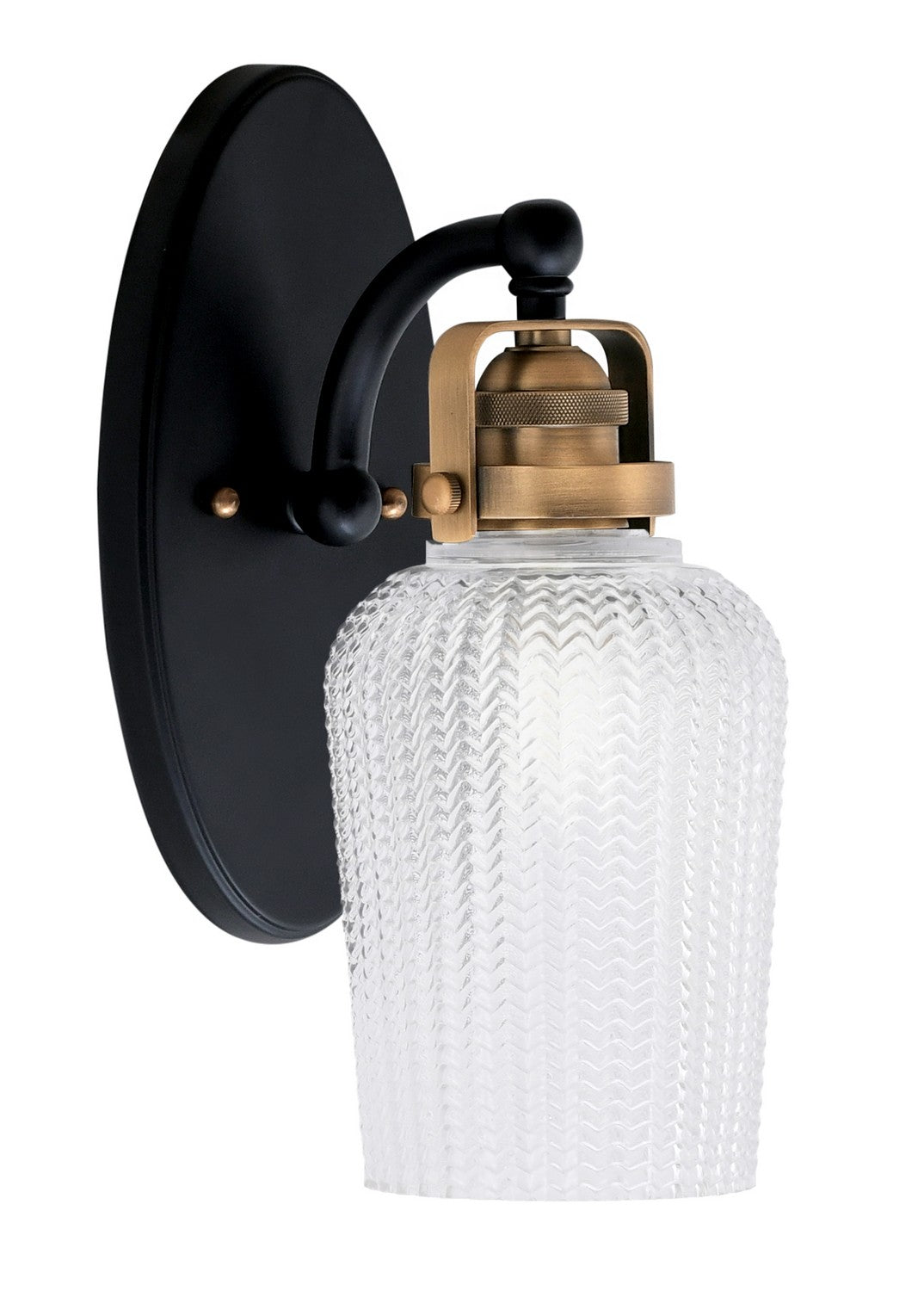 Toltec Easton 1931-MBBR-4250 Wall Sconce Light - Matte Black & Brass