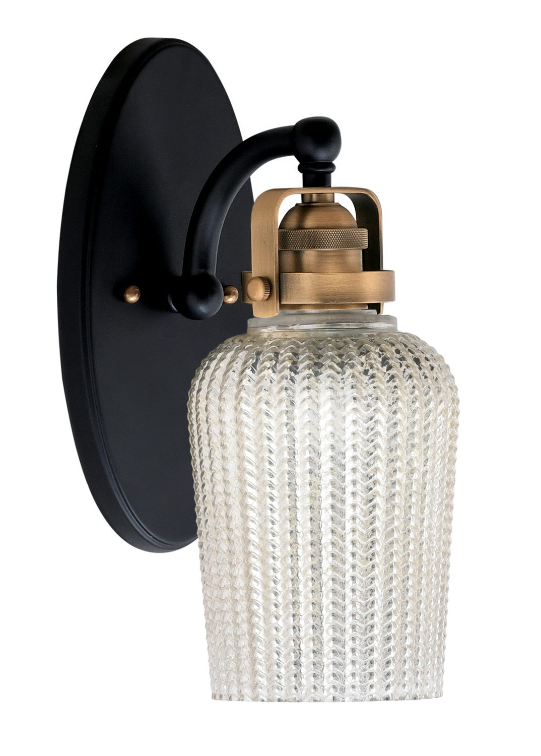 Toltec Easton 1931-MBBR-4253 Wall Sconce Light - Matte Black & Brass