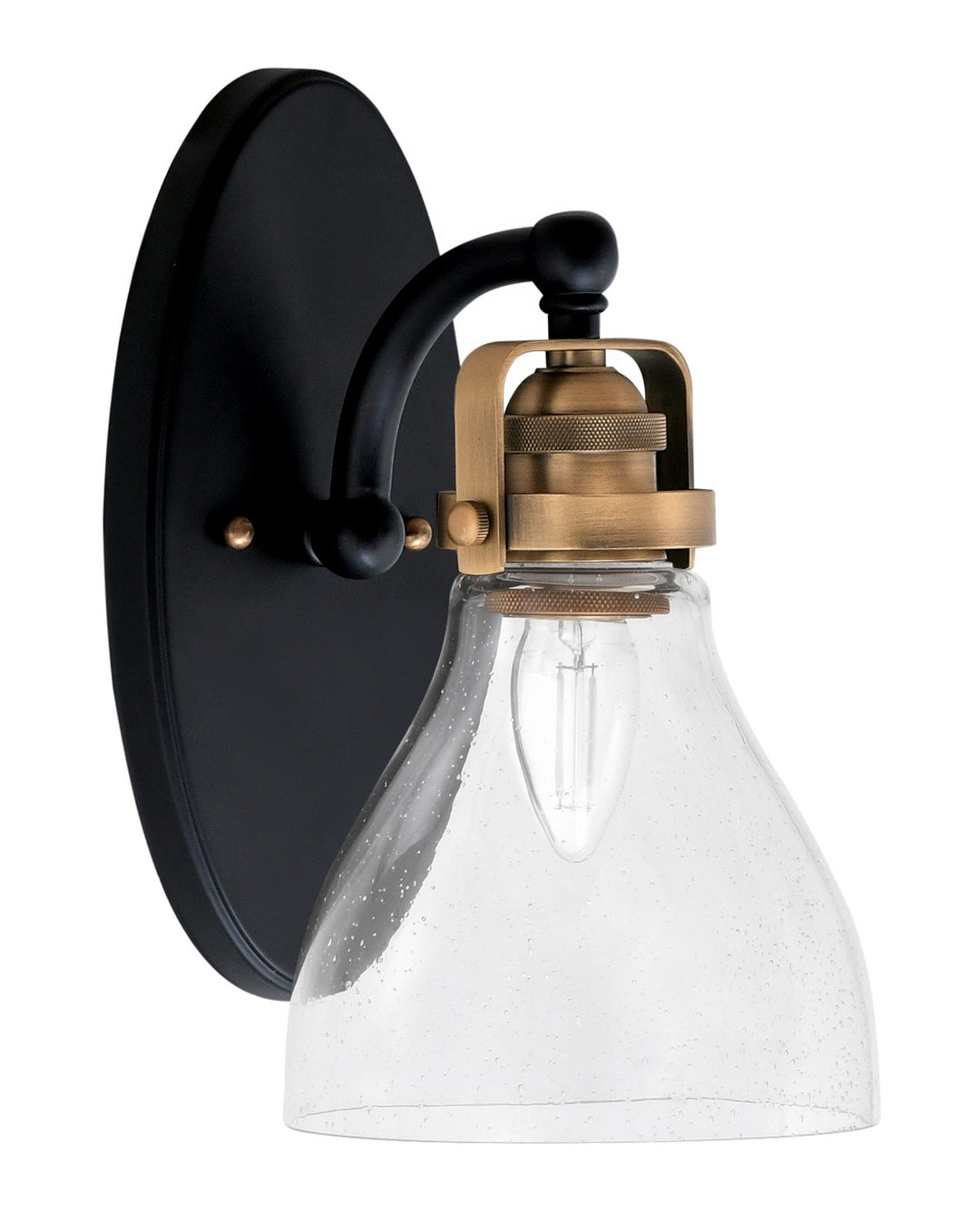 Toltec Easton 1931-MBBR-4760 Wall Sconce Light - Matte Black & Brass