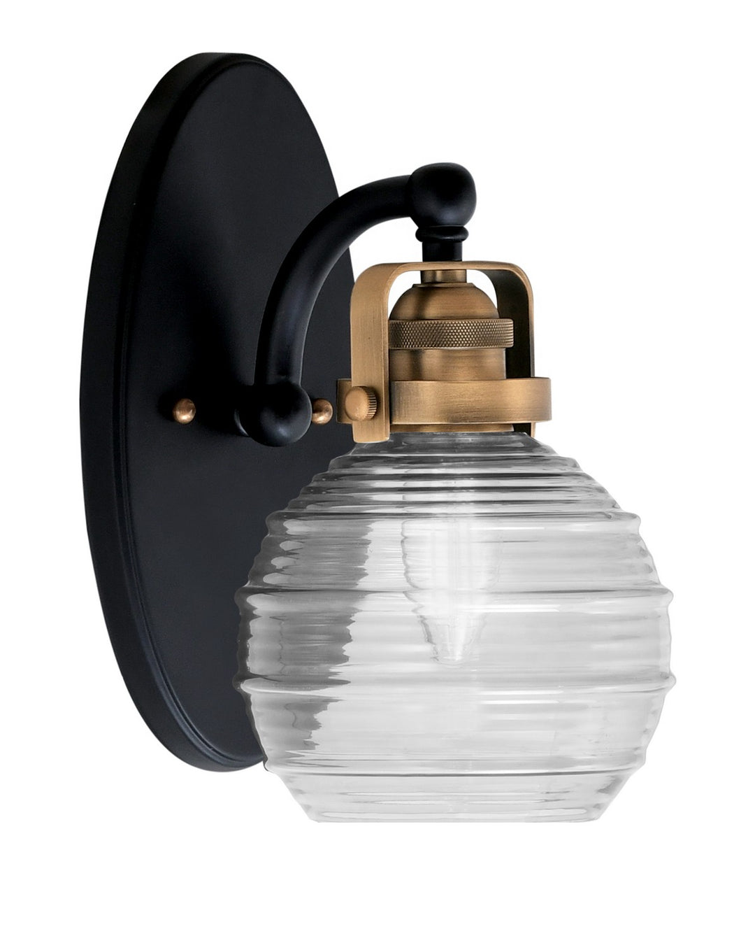 Toltec Easton 1931-MBBR-5110 Wall Sconce Light - Matte Black & Brass
