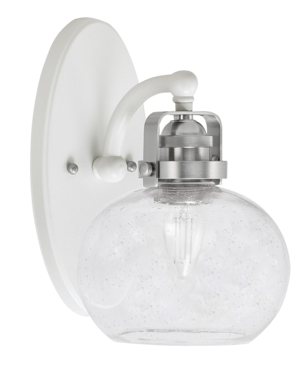 Toltec Easton 1931-WHBN-202 Wall Sconce Light - White & Brushed Nickel