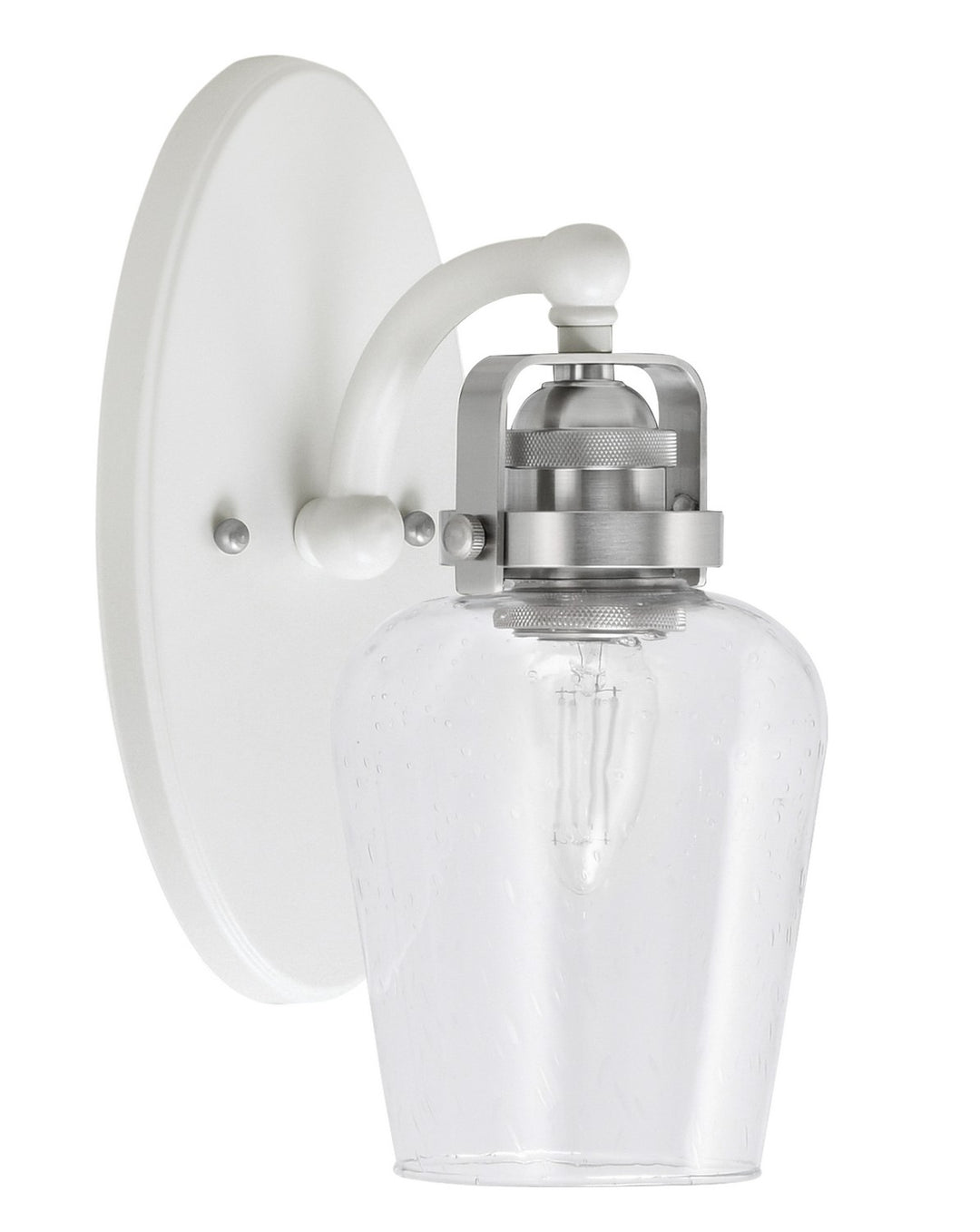 Toltec Easton 1931-WHBN-210 Wall Sconce Light - White & Brushed Nickel