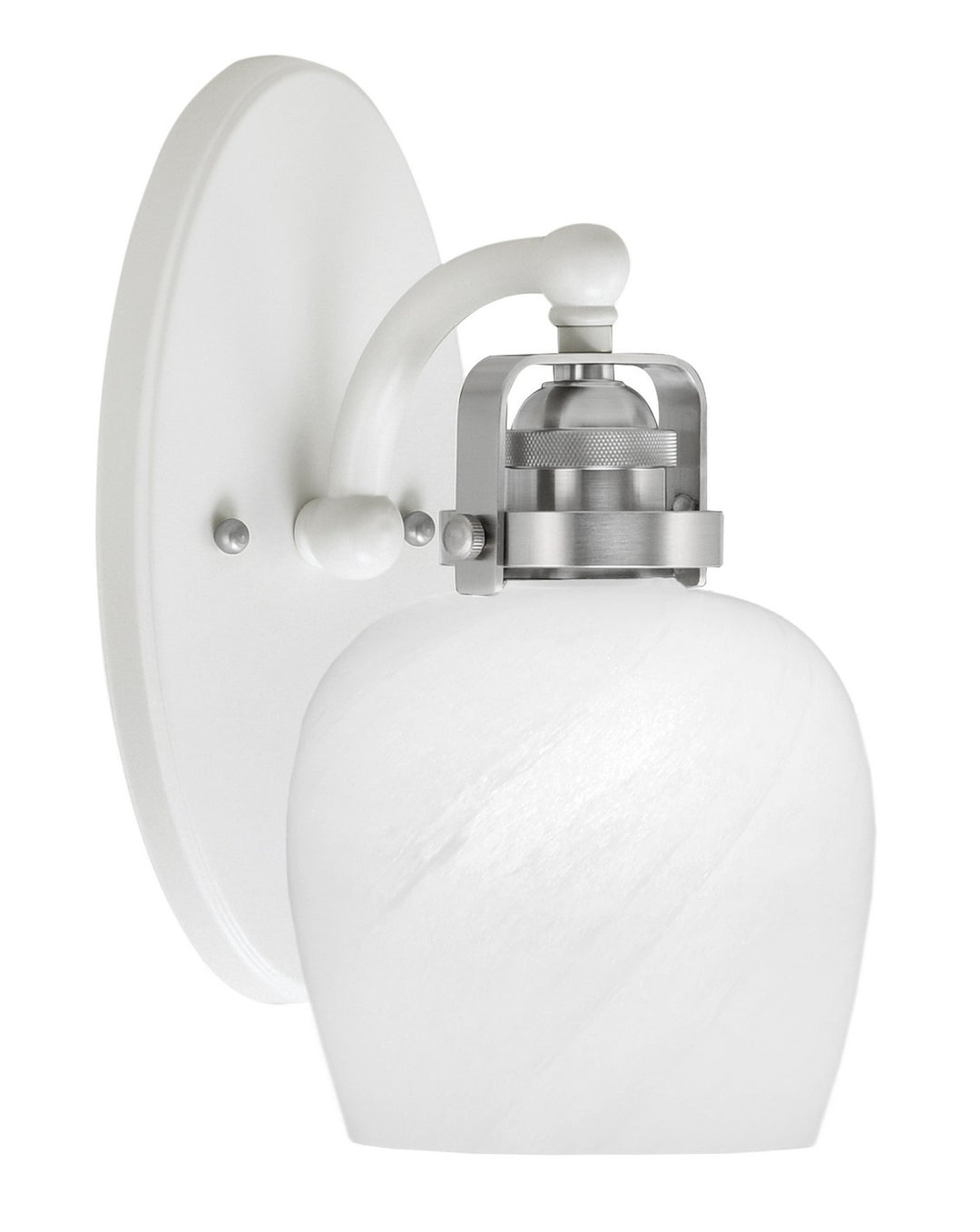Toltec Easton 1931-WHBN-4811 Wall Sconce Light - White & Brushed Nickel