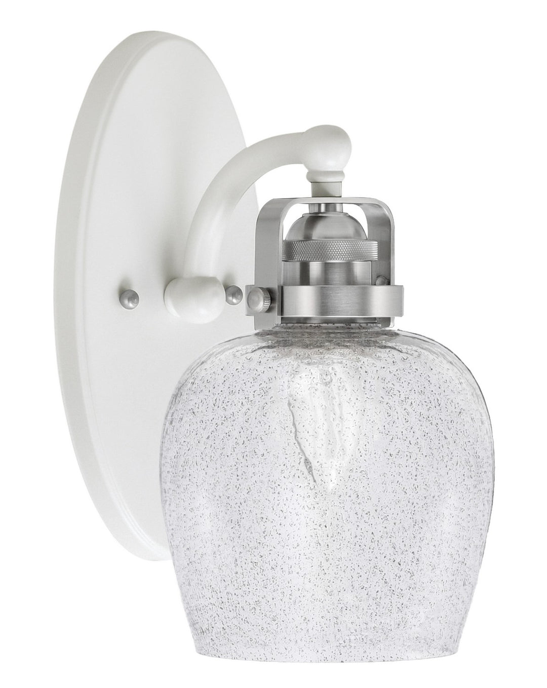 Toltec Easton 1931-WHBN-4812 Wall Sconce Light - White & Brushed Nickel