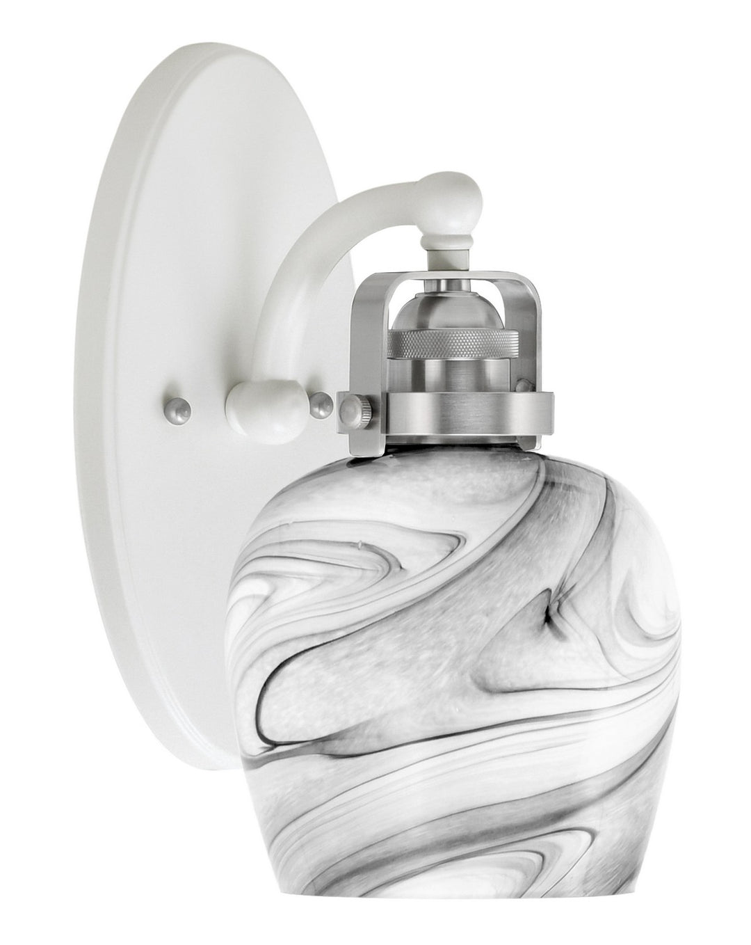 Toltec Easton 1931-WHBN-4819 Wall Sconce Light - White & Brushed Nickel