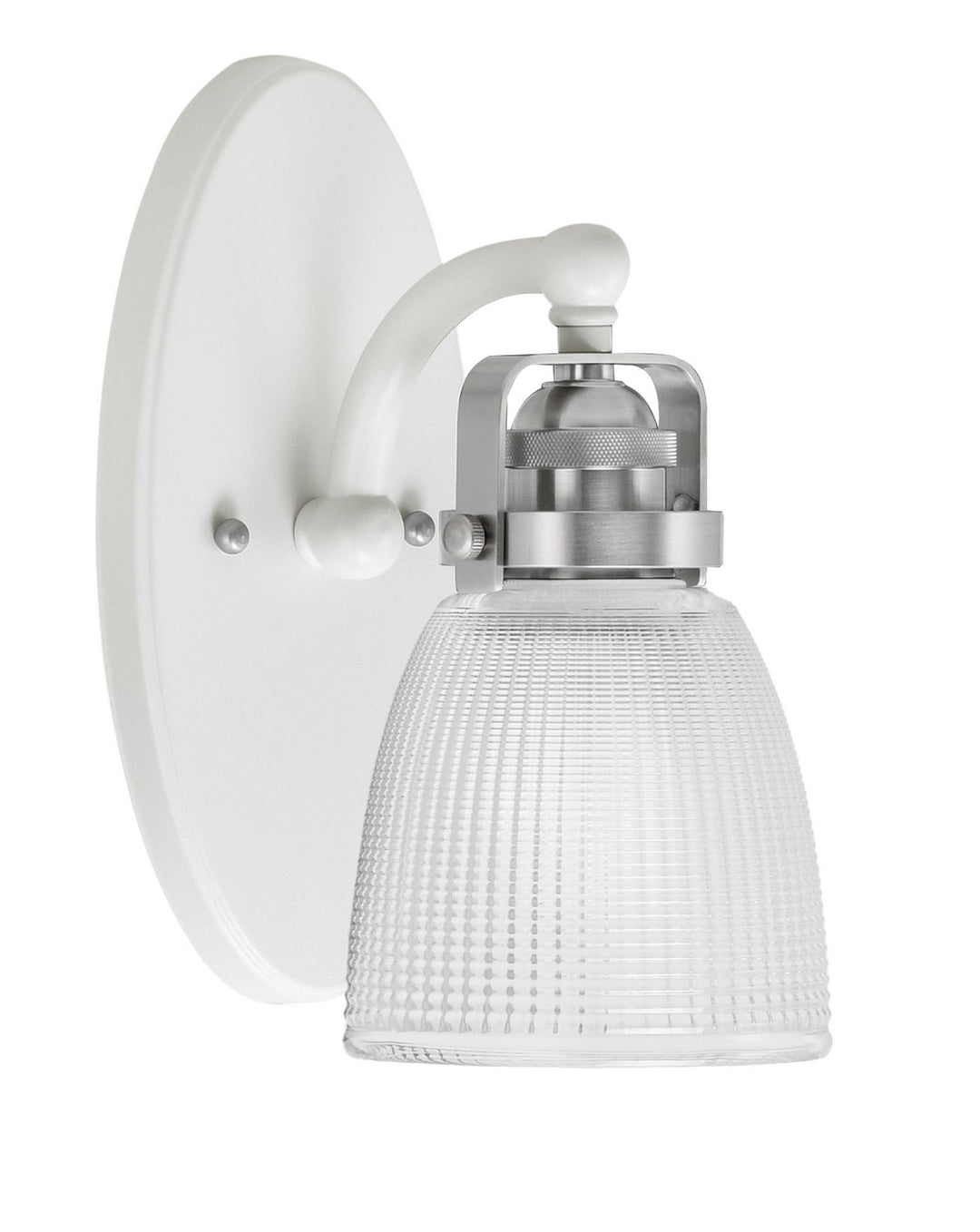Toltec Easton 1931-WHBN-500 Wall Sconce Light - White & Brushed Nickel