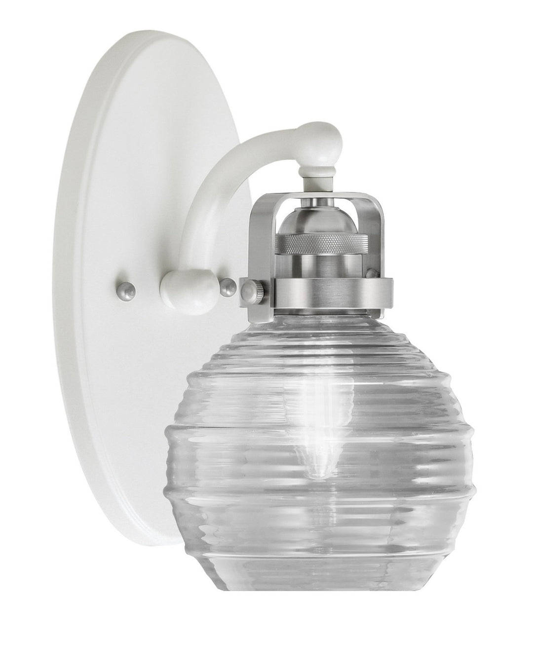 Toltec Easton 1931-WHBN-5110 Wall Sconce Light - White & Brushed Nickel