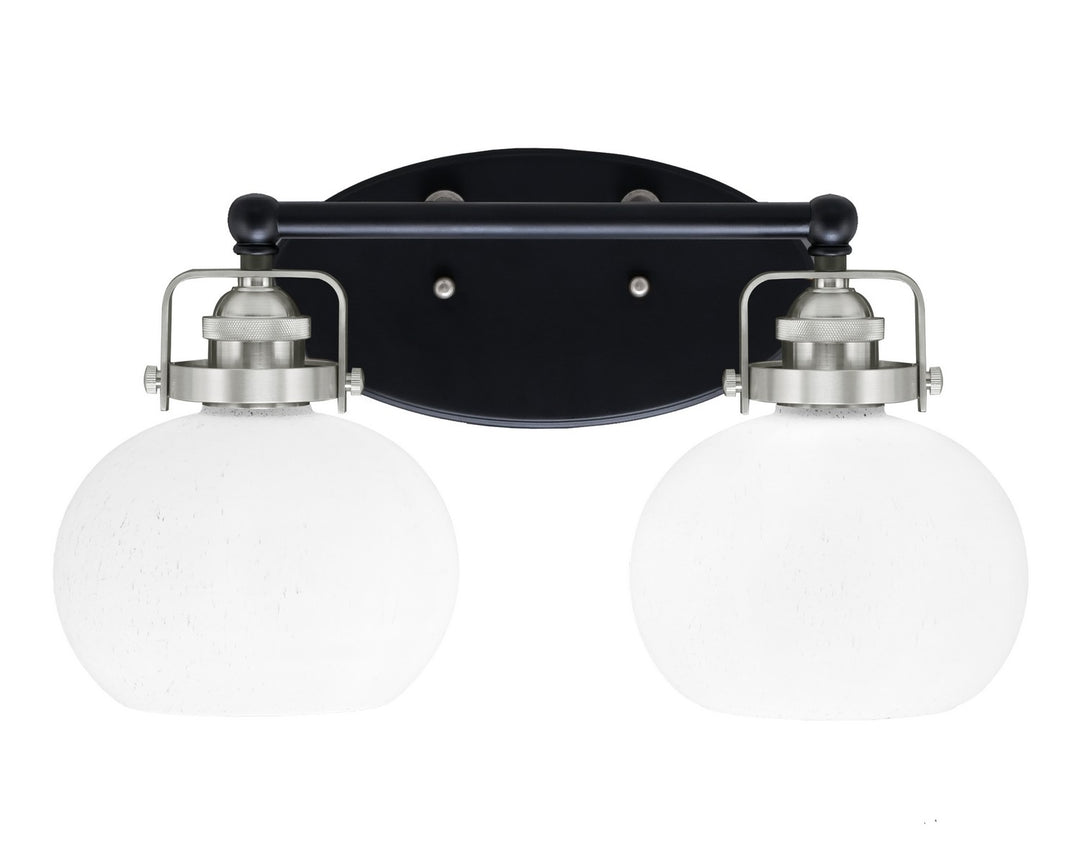 Toltec Easton 1932-MBBN-212 Bath Vanity Light 17 in. wide - Matte Black & Brushed Nickel