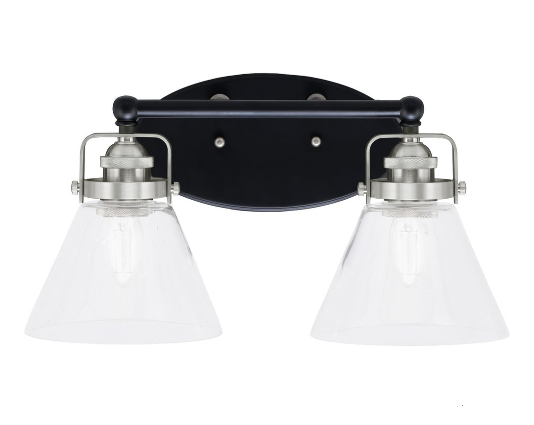 Toltec Easton 1932-MBBN-302 Bath Vanity Light 17 in. wide - Matte Black & Brushed Nickel