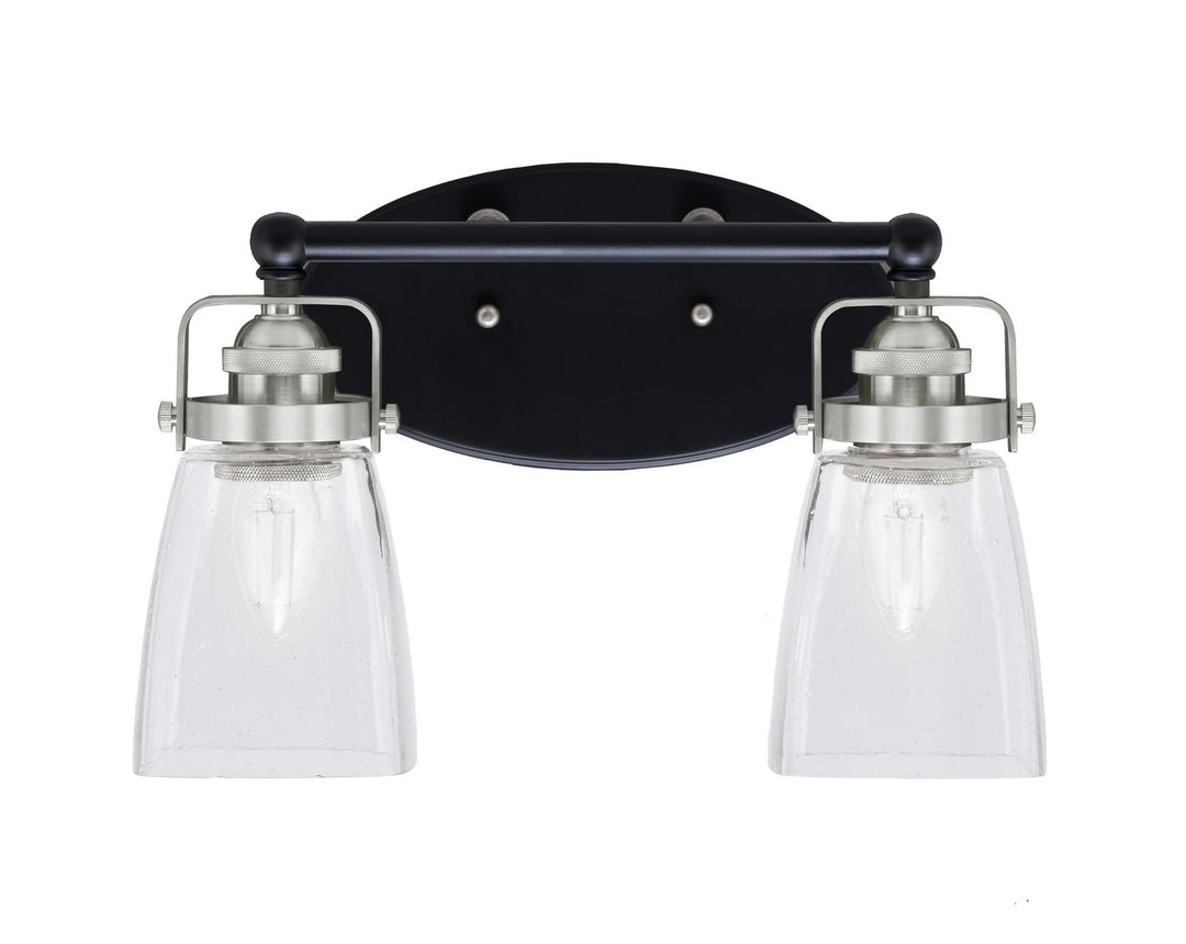 Toltec Easton 1932-MBBN-461 Bath Vanity Light 15 in. wide - Matte Black & Brushed Nickel