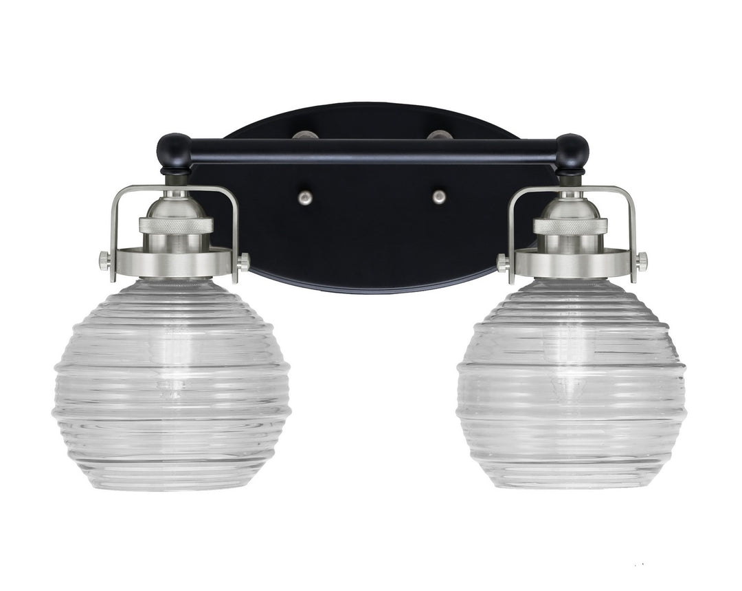 Toltec Easton 1932-MBBN-5110 Bath Vanity Light 16 in. wide - Matte Black & Brushed Nickel