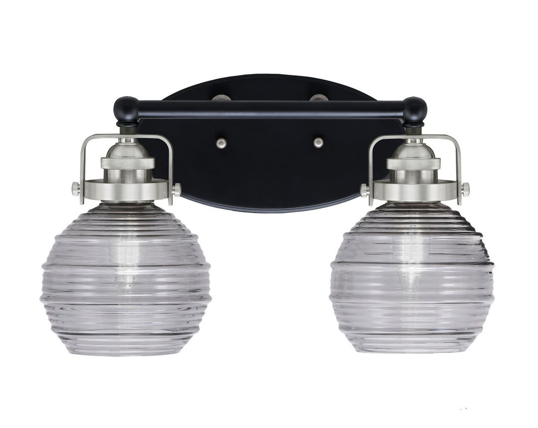 Toltec Easton 1932-MBBN-5112 Bath Vanity Light 16 in. wide - Matte Black & Brushed Nickel