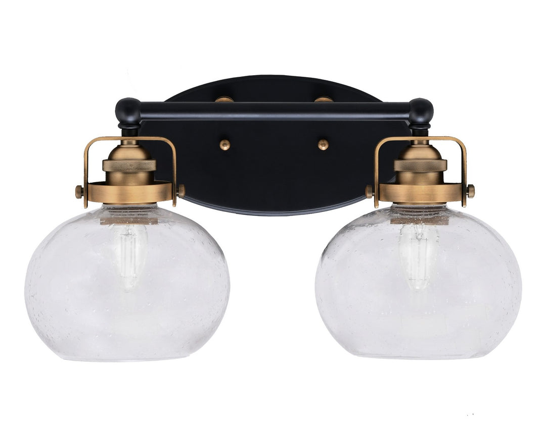 Toltec Easton 1932-MBBR-202 Bath Vanity Light 17 in. wide - Matte Black & Brass