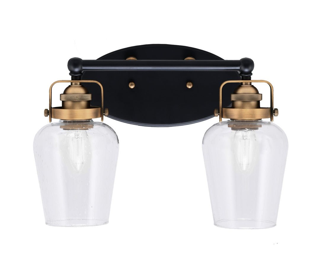 Toltec Easton 1932-MBBR-210 Bath Vanity Light 15 in. wide - Matte Black & Brass