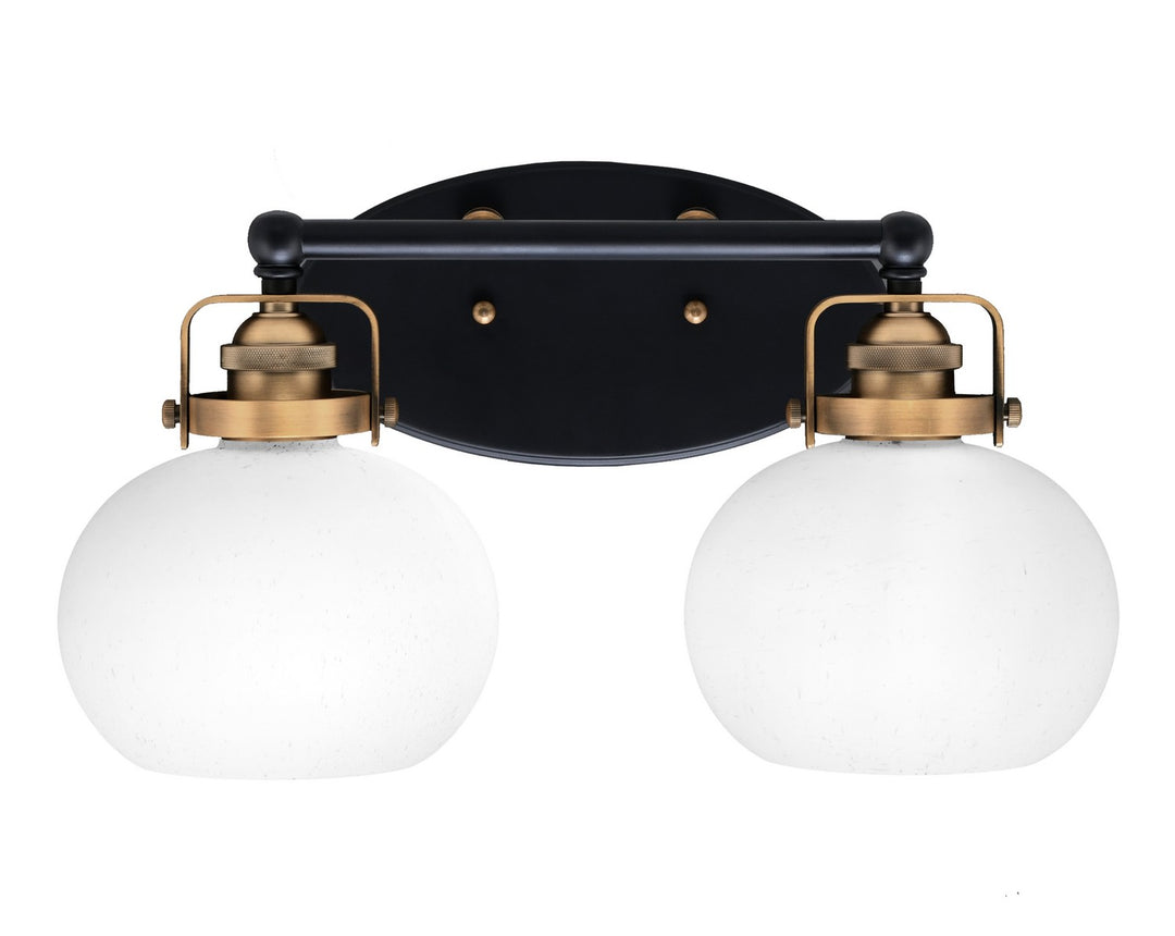 Toltec Easton 1932-MBBR-212 Bath Vanity Light 17 in. wide - Matte Black & Brass