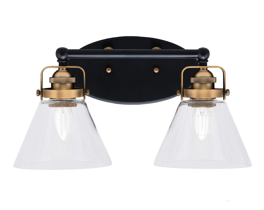 Toltec Easton 1932-MBBR-302 Bath Vanity Light 17 in. wide - Matte Black & Brass