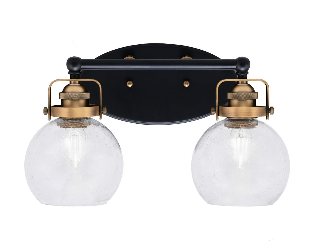 Toltec Easton 1932-MBBR-4100 Bath Vanity Light 16 in. wide - Matte Black & Brass