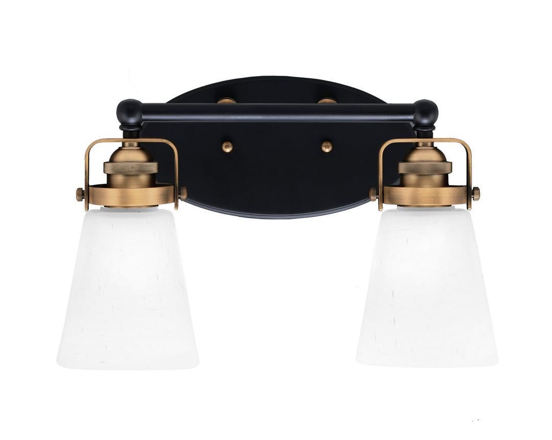 Toltec Easton 1932-MBBR-460 Bath Vanity Light 15 in. wide - Matte Black & Brass