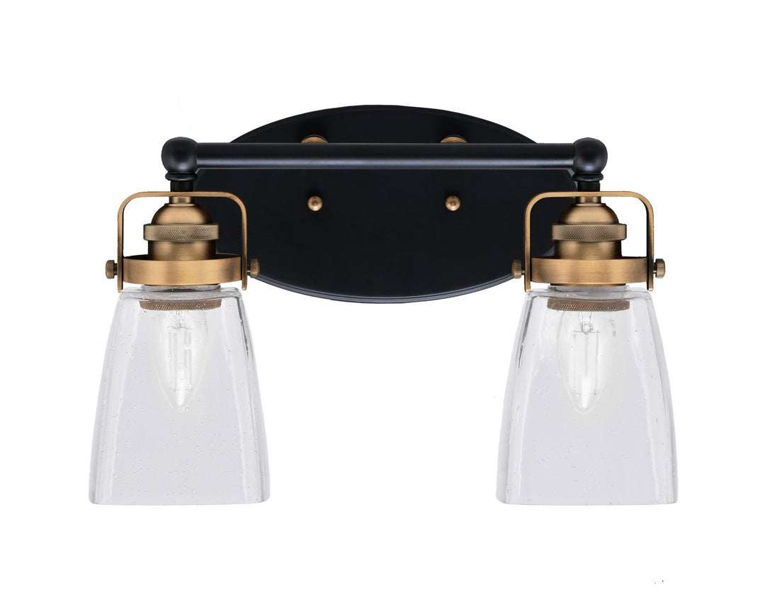 Toltec Easton 1932-MBBR-461 Bath Vanity Light 15 in. wide - Matte Black & Brass