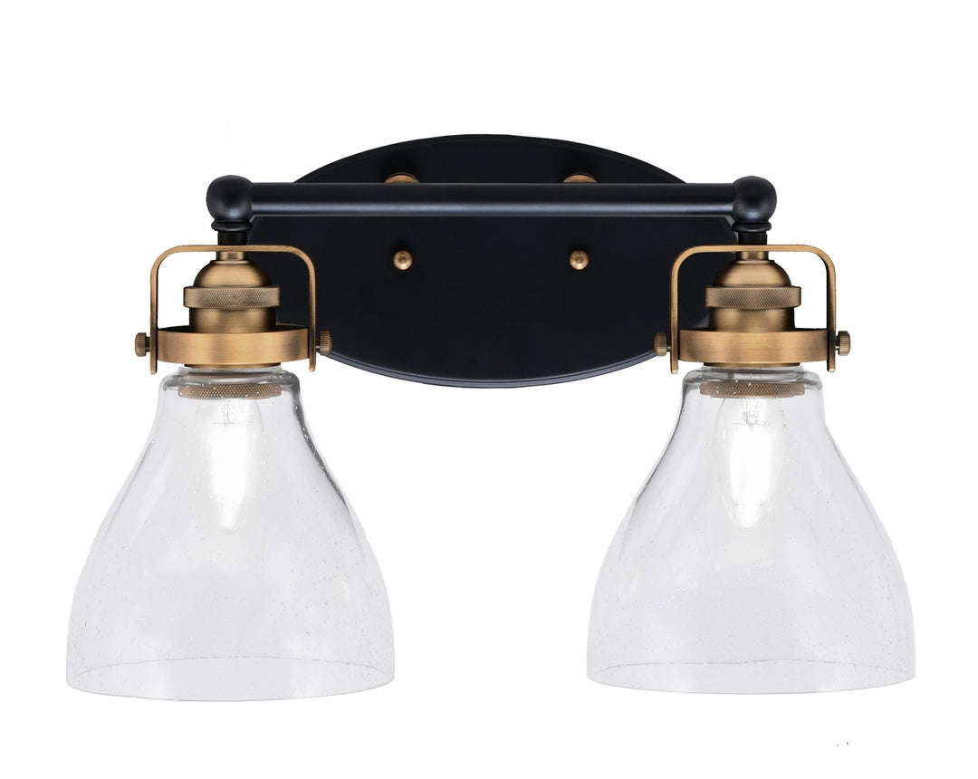 Toltec Easton 1932-MBBR-4760 Bath Vanity Light 17 in. wide - Matte Black & Brass