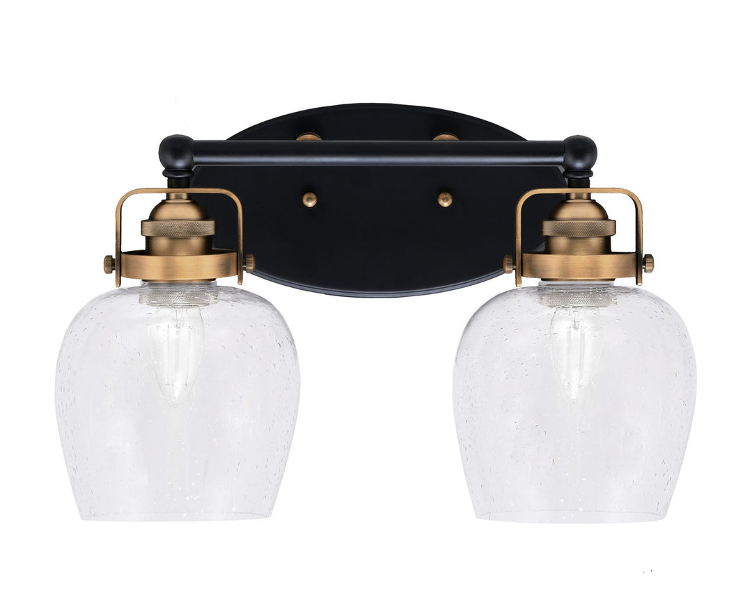 Toltec Easton 1932-MBBR-4810 Bath Vanity Light 16 in. wide - Matte Black & Brass