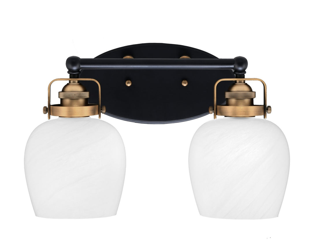 Toltec Easton 1932-MBBR-4811 Bath Vanity Light 16 in. wide - Matte Black & Brass