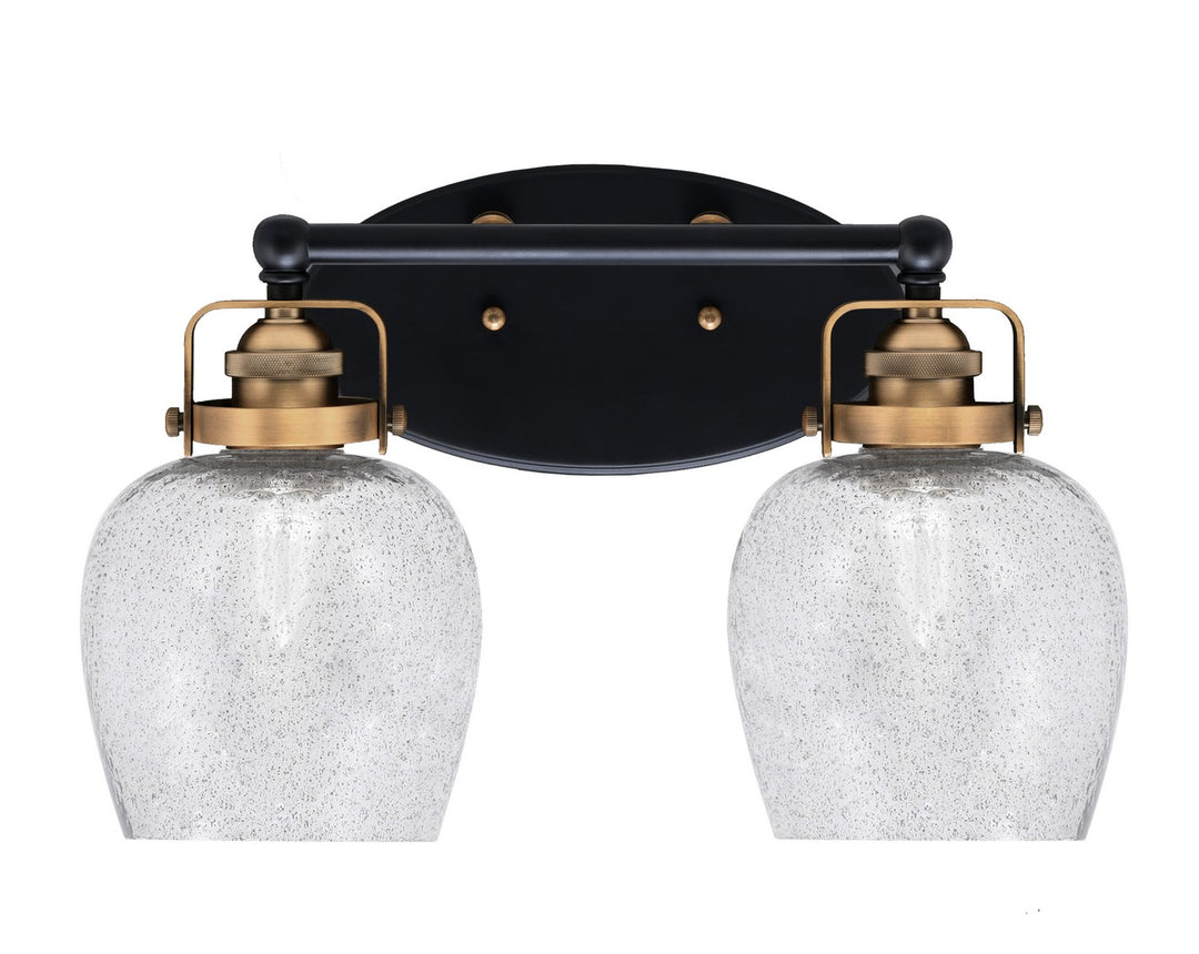 Toltec Easton 1932-MBBR-4812 Bath Vanity Light 16 in. wide - Matte Black & Brass