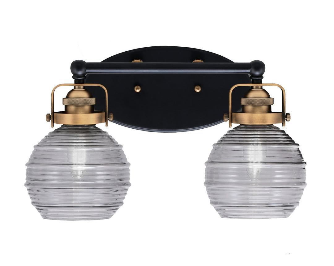 Toltec Easton 1932-MBBR-5112 Bath Vanity Light 16 in. wide - Matte Black & Brass