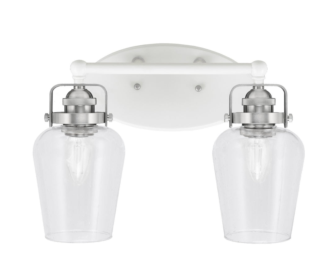 Toltec Easton 1932-WHBN-210 Bath Vanity Light 15 in. wide - White & Brushed Nickel