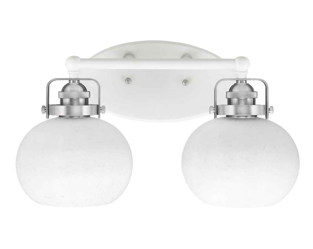 Toltec Easton 1932-WHBN-212 Bath Vanity Light 17 in. wide - White & Brushed Nickel