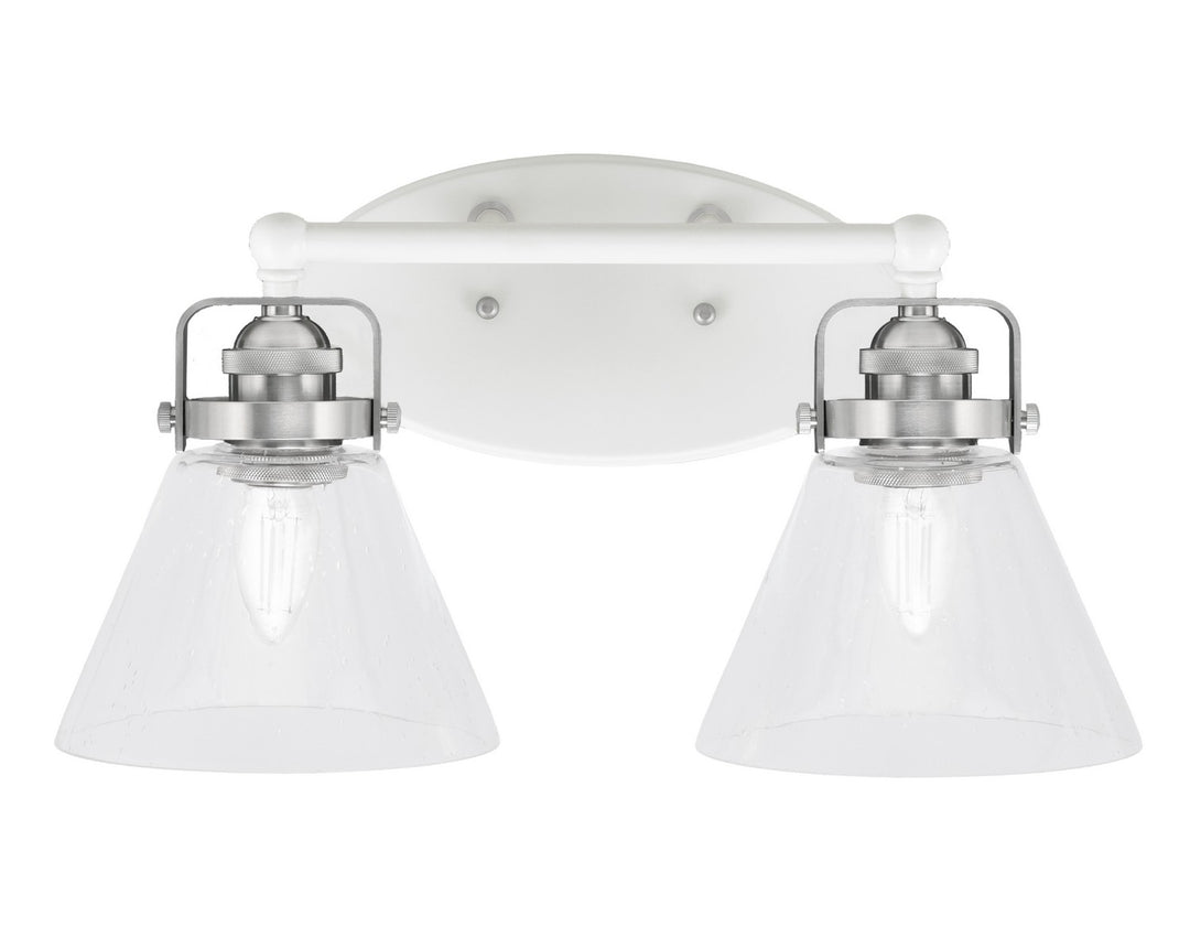 Toltec Easton 1932-WHBN-302 Bath Vanity Light 17 in. wide - White & Brushed Nickel