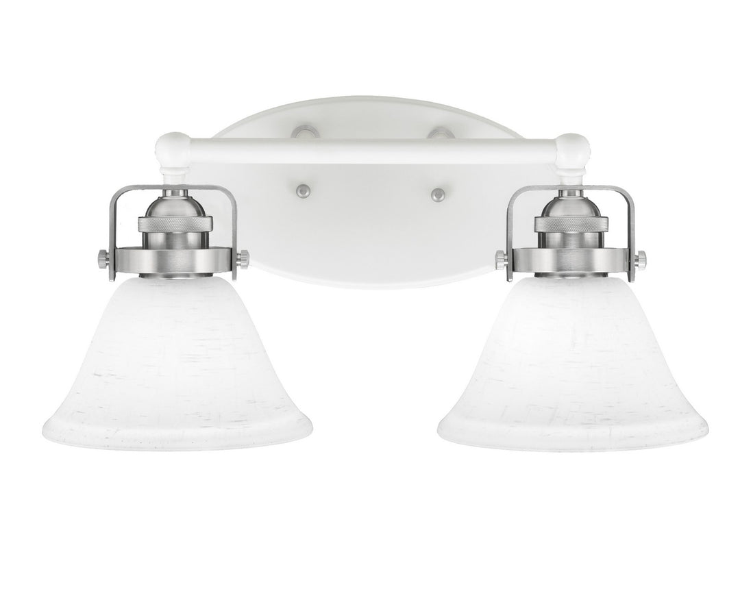 Toltec Easton 1932-WHBN-311 Bath Vanity Light 17 in. wide - White & Brushed Nickel