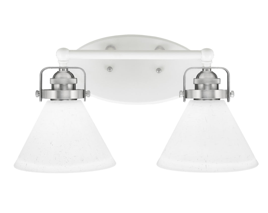 Toltec Easton 1932-WHBN-312 Bath Vanity Light 17 in. wide - White & Brushed Nickel