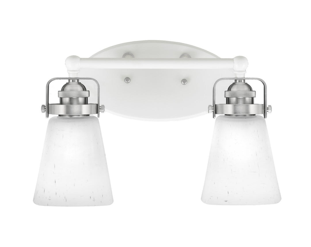 Toltec Easton 1932-WHBN-460 Bath Vanity Light 15 in. wide - White & Brushed Nickel