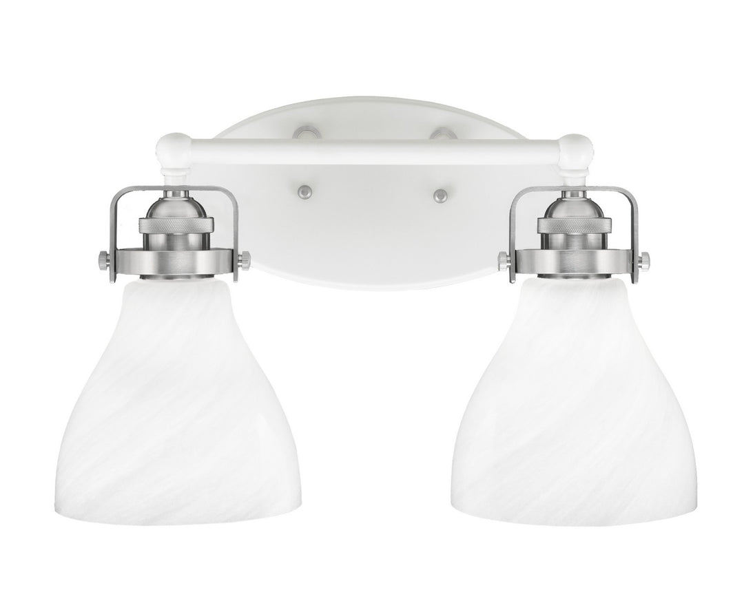 Toltec Easton 1932-WHBN-4761 Bath Vanity Light 17 in. wide - White & Brushed Nickel