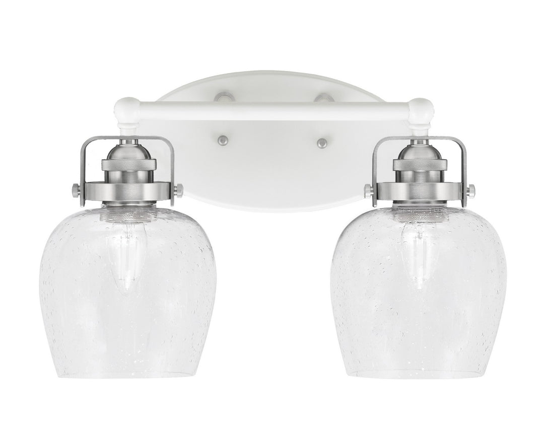 Toltec Easton 1932-WHBN-4810 Bath Vanity Light 16 in. wide - White & Brushed Nickel